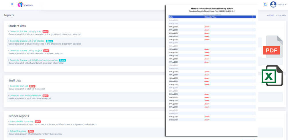 school statistics and reporting system for schools in south africa